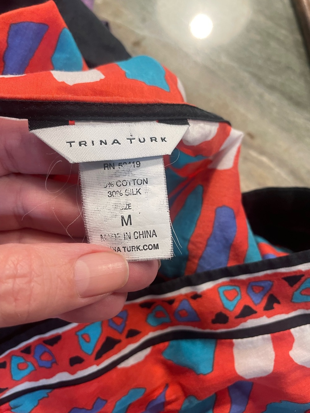 Trina Turk silk blend "Yucateca" tunic swimsuit cover-up - Medium - Picture 4 of 4